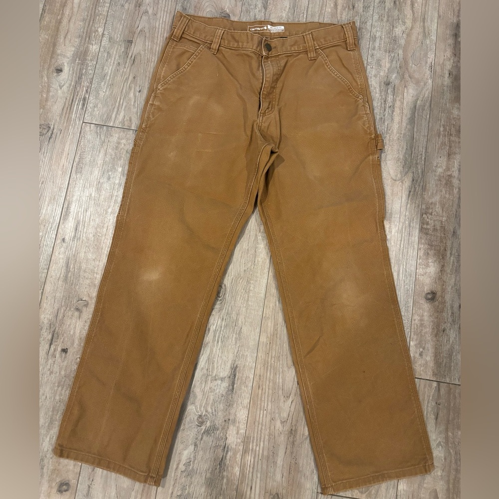 Carhartt Men's Relaxed Fit Brown Pants 34 X 30